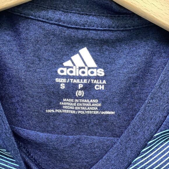 Adidas  Blue Overlapping Logo Graphic Short Sleeve Tee Small - Picture 4 of 4